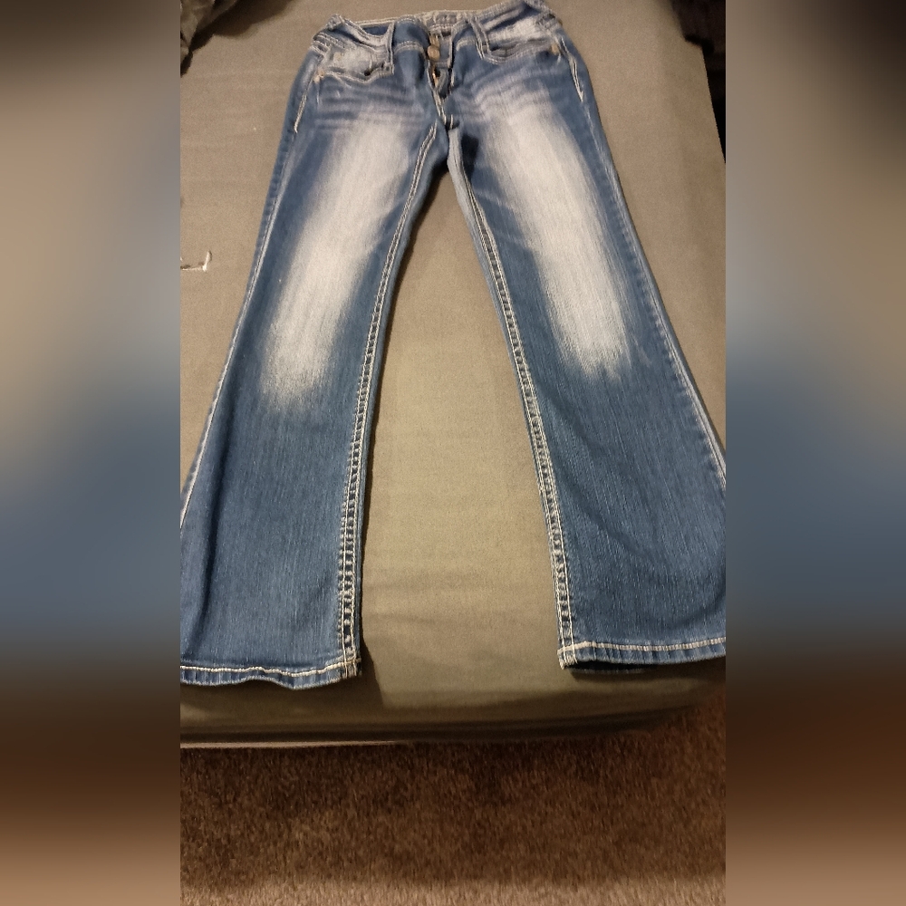 Wallflower distressed boot cut jeans